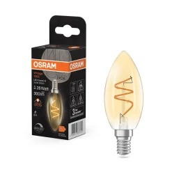 OSRAM LED Vintage B28 E14 3,5W 922 Spiral Filament gold à intensité| Lampes Led À Intensité Variable|Ampoules Led