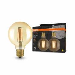 OSRAM Vintage 1906 globe LED E27 6,5 W dimmable x2| Lampes Led À Intensité Variable|Ampoules Led