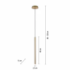 Paul Neuhaus Flute Suspension LED à 1 lampe en laiton| Suspensions Led|Suspensions