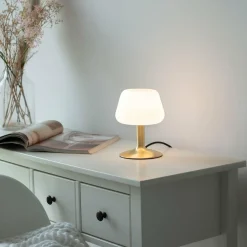 Paul Neuhaus lampe à poser Till, couleur laiton, verre, intensité variable| Lampes À Poser Led|Lampes À Poser Et Lampes De Table