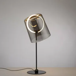 Paul Neuhaus lampe à table LED Zula, gris fumé, hauteur 42 cm| Lampes À Poser Led|Lampes À Poser Et Lampes De Table