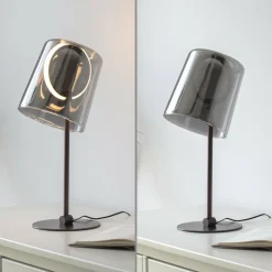 Paul Neuhaus lampe à table LED Zula, gris fumé, hauteur 42 cm| Lampes À Poser Led|Lampes À Poser Et Lampes De Table