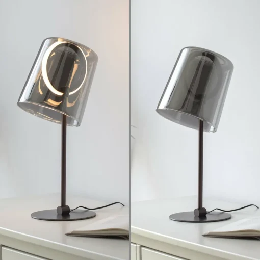 Paul Neuhaus lampe à table LED Zula, gris fumé, hauteur 42 cm| Lampes À Poser Led|Lampes À Poser Et Lampes De Table