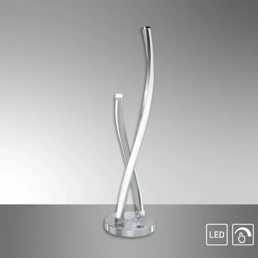 Paul Neuhaus lampe de table LED Polina, argent, métal, intensité variable| Lampes À Poser Led|Lampes À Poser Et Lampes De Table