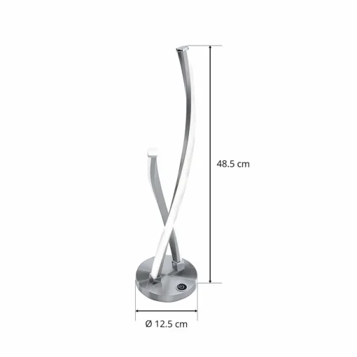 Paul Neuhaus lampe de table LED Polina, argent, métal, intensité variable| Lampes À Poser Led|Lampes À Poser Et Lampes De Table