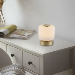 Paul Neuhaus lampe de table LED Bota, laiton, verre, intensité variable| Lampes À Poser Led|Lampes À Poser Et Lampes De Table