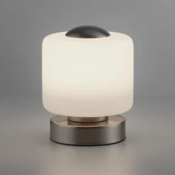 Paul Neuhaus lampe de table LED Bota, couleur acier, verre, intensité variable| Lampes À Poser Led|Lampes À Poser Et Lampes De Table