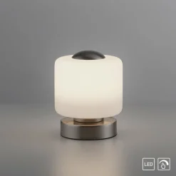 Paul Neuhaus lampe de table LED Bota, couleur acier, verre, intensité variable| Lampes À Poser Led|Lampes À Poser Et Lampes De Table