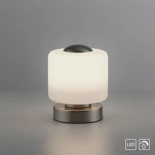Paul Neuhaus lampe de table LED Bota, couleur acier, verre, intensité variable| Lampes À Poser Led|Lampes À Poser Et Lampes De Table