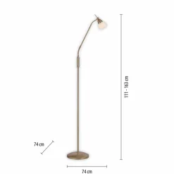 Paul Neuhaus lampe sur pied Pino, laiton vieilli, 163 cm, intensité variable| Lampadaires Led|Lampadaires