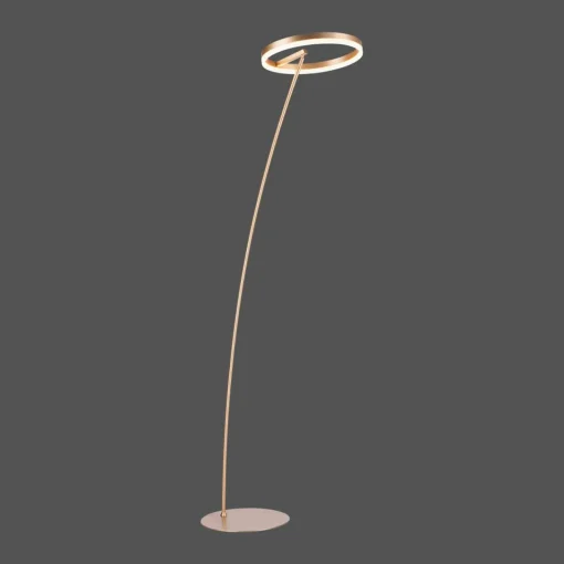 Paul Neuhaus Lampe sur pied LED Titus, laiton, métal, intensité variable| Lampadaires Led|Lampadaires