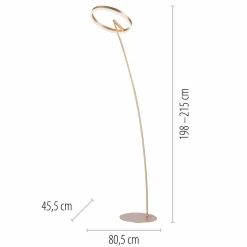 Paul Neuhaus Lampe sur pied LED Titus, laiton, métal, intensité variable| Lampadaires Led|Lampadaires