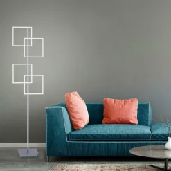 Paul Neuhaus Lampe sur pied LED Inigo, gris, métal, CCT, intensité variable| Lampadaires Led|Lampadaires