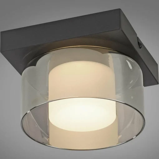 Paul Neuhaus Plafonnier LED Rika, Ø 15 cm, verre, intensité variable| Plafonniers Led|Plafonniers