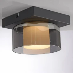 Paul Neuhaus Plafonnier LED Rika, Ø 15 cm, verre, intensité variable| Plafonniers Led|Plafonniers