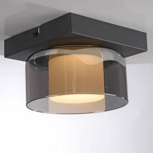 Paul Neuhaus Plafonnier LED Rika, Ø 15 cm, verre, intensité variable| Plafonniers Led|Plafonniers