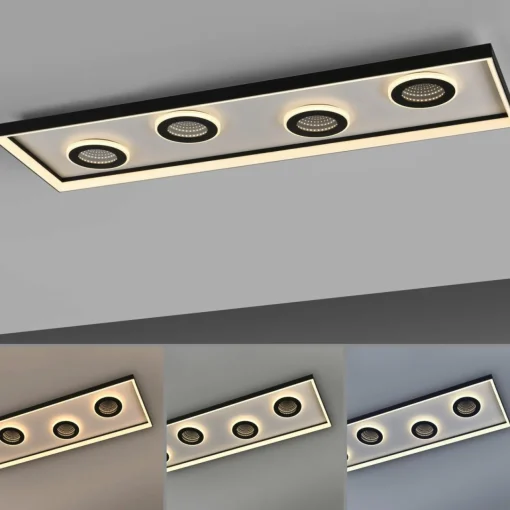 Paul Neuhaus Plafonnier LED Dune, 100cm, noir, CCT, à intensité variable.| Plafonniers Led|Plafonniers