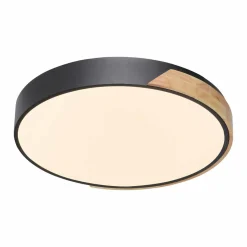 Q-Smart-Home Paul Neuhaus Q-BILA plafonnier LED, noir/chêne| Plafonniers Led|Plafonniers
