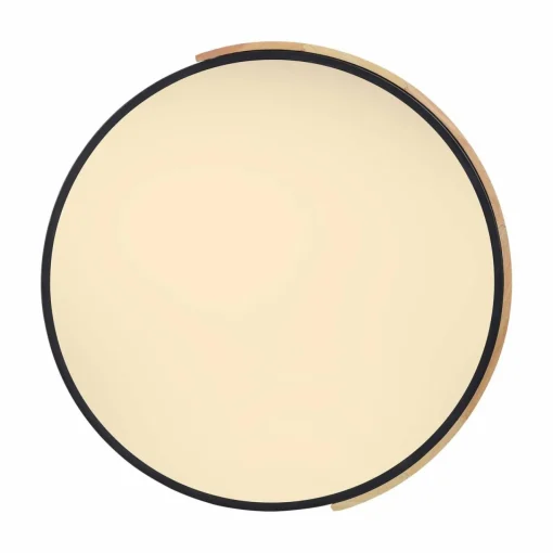 Q-Smart-Home Paul Neuhaus Q-BILA plafonnier LED, noir/chêne| Plafonniers Led|Plafonniers