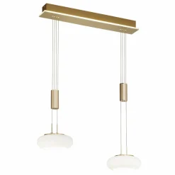 Q-Smart-Home Paul Neuhaus Q-ETIENNE suspension LED, x2, laiton| Suspensions Led|Suspensions