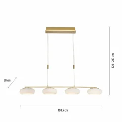Q-Smart-Home Paul Neuhaus Q-ETIENNE suspension LED, x4, laiton| Suspensions Led|Suspensions