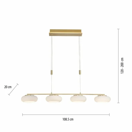 Q-Smart-Home Paul Neuhaus Q-ETIENNE suspension LED, x4, laiton| Suspensions Led|Suspensions