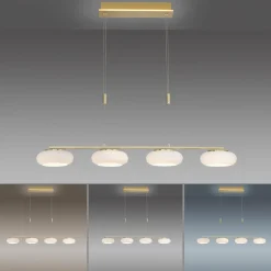 Q-Smart-Home Paul Neuhaus Q-ETIENNE suspension LED, x4, laiton| Suspensions Led|Suspensions