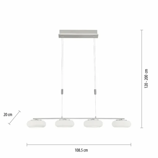 Q-Smart-Home Paul Neuhaus Q-ETIENNE suspension LED 4 lampes| Suspensions Led|Suspensions