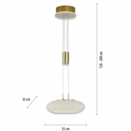 Q-Smart-Home Paul Neuhaus Q-ETIENNE suspension LED, x1, laiton| Suspensions Led|Suspensions