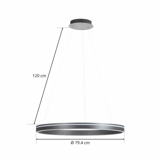 Q-Smart-Home Paul Neuhaus Q-VITO suspension LED 79cm anthracite| Suspensions Led|Suspensions