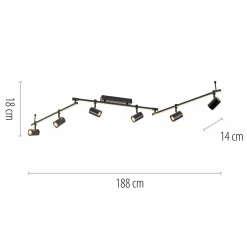 Paul Neuhaus spot pour plafond LED Barik, 188 cm, réglable| Plafonniers Led|Plafonniers