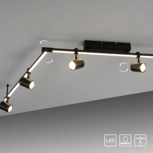 Paul Neuhaus spot pour plafond LED Barik, 188 cm, réglable| Plafonniers Led|Plafonniers