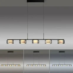 Paul Neuhaus Suspension LED Rika, 119 cm, verre, intensité variable| Suspensions Led|Suspensions