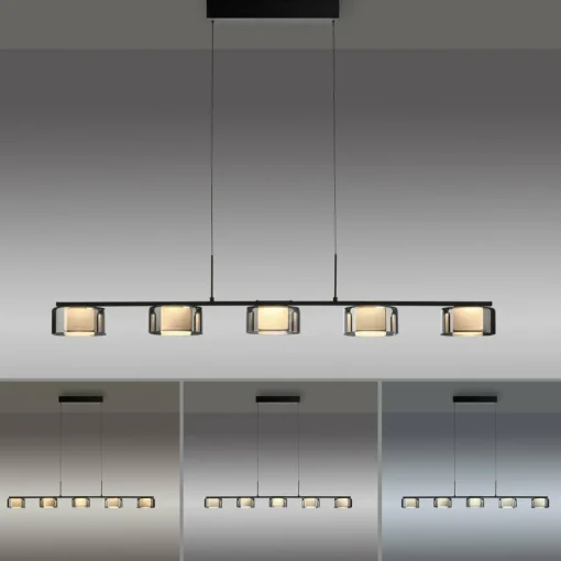 Paul Neuhaus Suspension LED Rika, 119 cm, verre, intensité variable| Suspensions Led|Suspensions