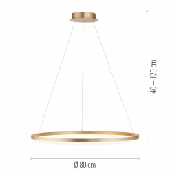 Paul Neuhaus Suspension LED Titus, Ø 80 cm, laiton, intensité variable| Suspensions Led|Suspensions