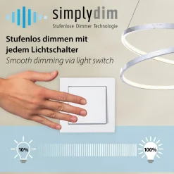 Paul Neuhaus Suspension LED Titus, Ø 80 cm, laiton, intensité variable| Suspensions Led|Suspensions