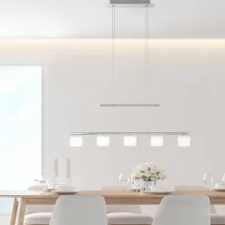 Paul Neuhaus Suspension LED Hydra, couleur acier, verre, 80cm| Suspensions Led|Suspensions