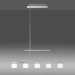 Paul Neuhaus Suspension LED Hydra, couleur acier, verre, 80cm| Suspensions Led|Suspensions