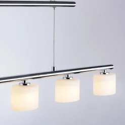 Paul Neuhaus Suspension LED Hydra, couleur acier, verre, 80cm| Suspensions Led|Suspensions