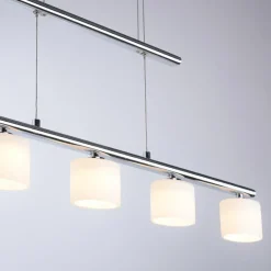 Paul Neuhaus Suspension LED Hydra, couleur acier, verre, 80cm| Suspensions Led|Suspensions
