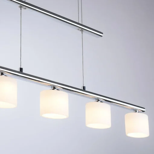 Paul Neuhaus Suspension LED Hydra, couleur acier, verre, 80cm| Suspensions Led|Suspensions
