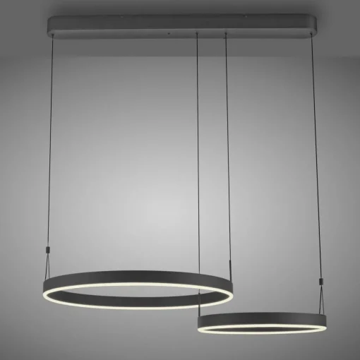 Paul Neuhaus Suspension LED Esko, noir, longueur 90 cm| Suspensions Led|Suspensions