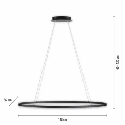 Paul Neuhaus Suspension LED Titus, 118x56cm, CCT, intensité variable| Suspensions Led|Suspensions