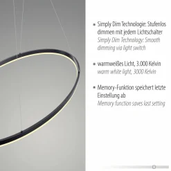 Paul Neuhaus Suspension LED Titus, 118x56cm, CCT, intensité variable| Suspensions Led|Suspensions