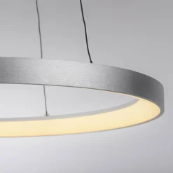 Paul Neuhaus Suspension LED Hoop, couleur aluminium, Ø 57cm, intensité variable| Suspensions Led|Suspensions