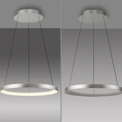 Paul Neuhaus Suspension LED Hoop, couleur aluminium, Ø 57cm, intensité variable| Suspensions Led|Suspensions