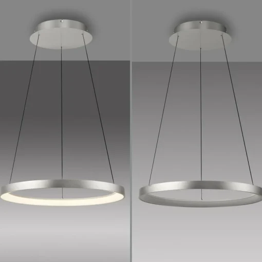 Paul Neuhaus Suspension LED Hoop, couleur aluminium, Ø 57cm, intensité variable| Suspensions Led|Suspensions