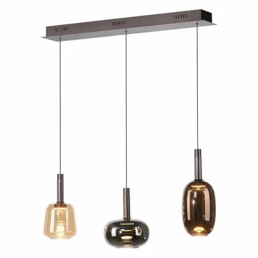 Paul Neuhaus , Suspension LED Irides, longueur 90 cm, multicolore, verre| Suspensions Led|Suspensions
