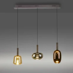 Paul Neuhaus , Suspension LED Irides, longueur 90 cm, multicolore, verre| Suspensions Led|Suspensions