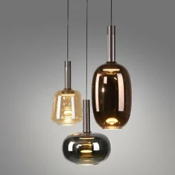 Paul Neuhaus , Suspension LED Irides, longueur 90 cm, multicolore, verre| Suspensions Led|Suspensions